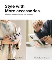 كفر رينكي فيوجن جالاكسي s22 الترا شفاف مع حافظة بط...