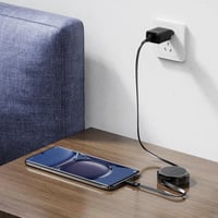 سلك AceFast تايب سي الى تايب سي مع منظم - اسود