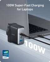 شاحن جداري انكر بقوة 100 واط بمنفذين تايب سي بتقني...