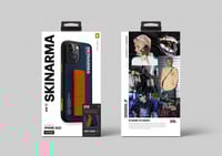 سكين ارما كفر ايفون 14كحلي مع مسكة برتقالي