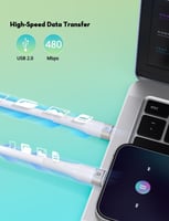 سلك راف باور سيلكون تايب سي الى تايب سي بقوة 60 وا...