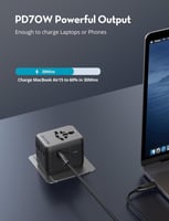 فيش سفر راف باور متعدد المداخل بقوة 65 واط بثلاث م...