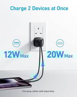 شاحن جداري انكر 323 بقوة 33 واط بمنفذ تايب سي ومنف...