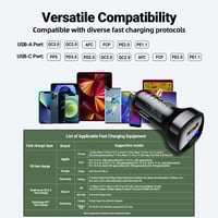 شاحن سيارة AceFast B4 بقوة 66 واط منفذ تايب سي ويو...