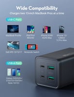 منصة شحن راف باور بقوة 120 واط بمنفذين USB ومنفذين...