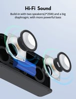 مكبر صوت راف باور بقوة 60 واط مقاوم للماء - اسود