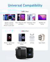 شاحن جداري انكر 323 بقوة 33 واط بمنفذ تايب سي ومنف...