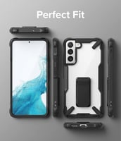 كفر رينكي فيوجن جالاكسي s22 اطراف اسود مع استاند