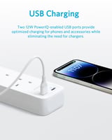 توصيلة انكر 4 منافذ طاقة مع منفذين USB-A بطول 1.8...