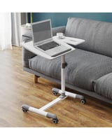 طاوله للسرير مع كفرات - أبيض