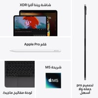 ابل ايباد برو 13 انش M5 واي فاي + شريحة 2T اسود فل...