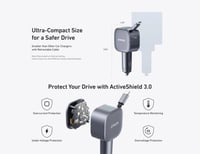 شاحن سيارة انكر بقوة 75 واط بمنفذ تايب سي مع سلك م...