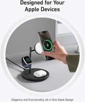 منصة شحن انكر ماج جو وايرليس بقوة 15 واط 3 في 1 لل...