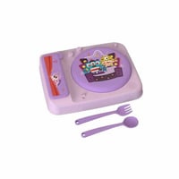 ديريا طبق طعام جرامافون مع أداة - بنفسجي