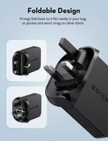 شاحن جداري راف باور نحيف بقوة 35 واط منفذ تايب سي...