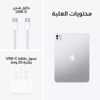 ابل ايباد برو 11 انش M4 واي فاي + شريحة 512 GB فضي