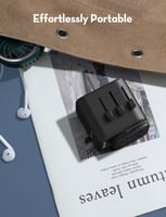 باندل راف باور فيش السفر 32 واط مع 3 كيابل - اسود