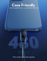 سلك شحن راف باور لايتننق 2 متر نايلون - اسود