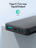 بطارية راف باور 10000 ملي امبير بمنفذ تايب سي ومنف...