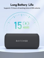 مكبر صوت راف باور بقوة 60 واط مقاوم للماء - اسود