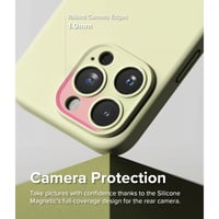 كفر رينكي سيليكون ماج سيف ايفون 15 اخضر فاتح