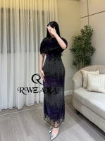 فستان سهرة بنفسجي مطرز بفخامة راقية