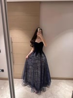 فستان سهرة أزرق داكن ملكي فاخر