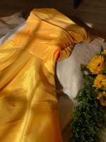 فستان سهرة أصفر ملكي بتصميم كت واحد