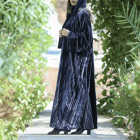 [V3] - عباية مخمل كحلي