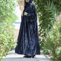 [V3] - عباية مخمل كحلي