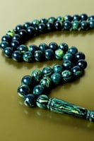 مسباح بكلايت لون اخضر مموج مع طربزونه فضه