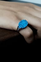 خاتم ملكي فضه فيروز غامق