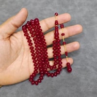 سبحة فاتوران احمر غامق ناعم 99 خرزة تمليكة