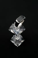 خاتم ملكي فضه مستطيل