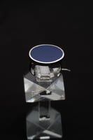 خاتم ملكي فضه لون كحلي بيضاوي