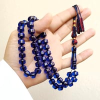 سبحه فاتوران لون حرباء ازرق مكحل مع كركوشة تفصال