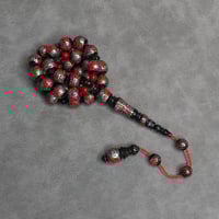 سبحة يسر اسود طبيعي مرصع بالفضه