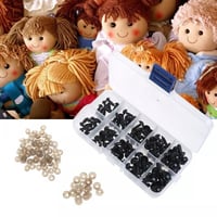 صندوق عيون الدمى أسود 100 قطعة