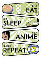 ملصق "EAT,SLEEP,ANIME,REPEAT"