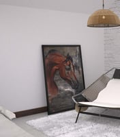 لوحة الاصالة لوحة خيل عربي بني .