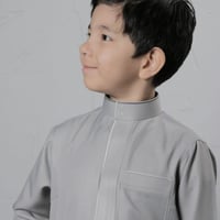 ثوب أطفال سميراميس مع تطريز - رمادي