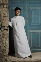 ثوب أطفال قماش واقف، كم سادة