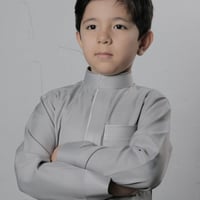 ثوب أطفال سميراميس مع تطريز - رمادي