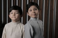 ثوب أطفال سميراميس مع تطريز - بيج