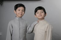 ثوب أطفال سميراميس مع تطريز - رمادي