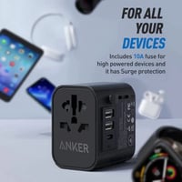 انكر - فيش السفر بقوة 30 واط بمنفذ تايب سي و منفذي...