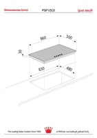 موقد جليم غاز 90سم 5رؤوس غازP9FV5GI