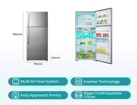 ثلاجه هايسنس RT73W2NL-SILVER