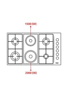 موقد جليم غاز 90 سم 2 كهرباء 4 غاز