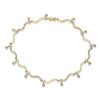 عقد تصميم ويفي فخم مرصع بالزركون الاصلي